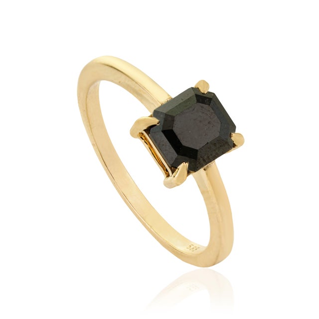 Modern 14k Gold Solitaire Diamond Prong Set Ring Size 6.5 For Sale - Image 4 of 14