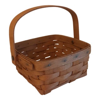 Vintage Square Longaberger Handled Basket For Sale