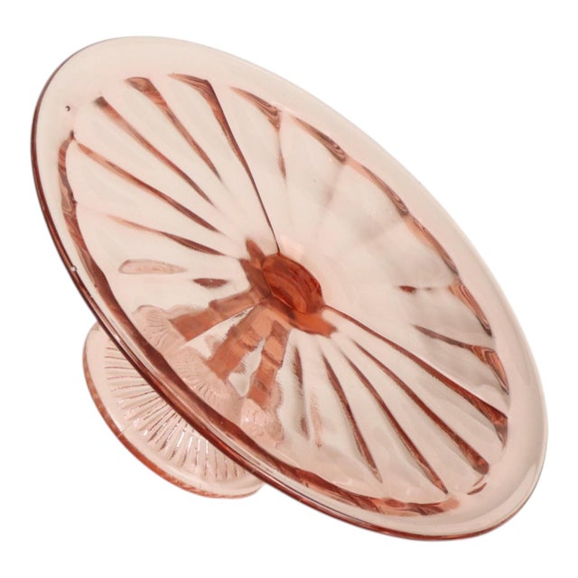 Art Deco Pink Cake Platter, 1930s For Sale - Image 11 of 14