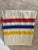 Vintage Hudson Bay Style Midcentury White With Red, Blue, and Yellow Striped Wool Blanket For Sale - Image 9 of 10