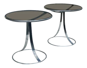 Pair of Gardner Leaver for Steelcase Stainless Side Tables