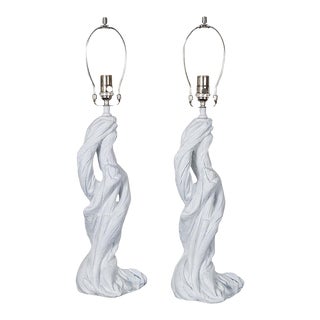 White Branch Table Lamps - a Pair For Sale