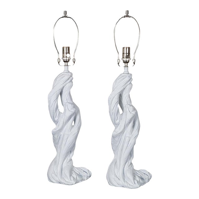 White Branch Table Lamps - a Pair For Sale