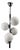 Chrome-Plated Elongated Pendant Light with Five White Opal Glass Spheres, Germany, 1970s For Sale