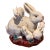 Ceramic Glazed Rabbit Family Centerpiece Majolica For Sale