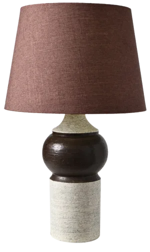 Table Lamp in White and Brown Ceramic by Aldo Londi for Bitossi, 1970s