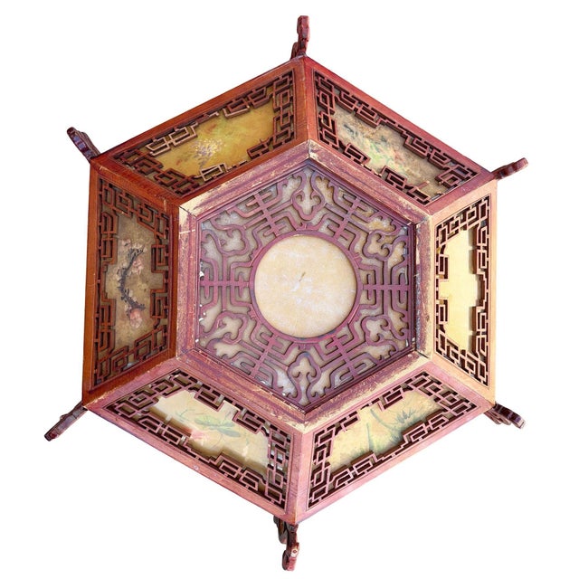 This exceptional Mid-century era Chinese lantern fashioned after traditional Cantonese palace-style lanterns from the late...