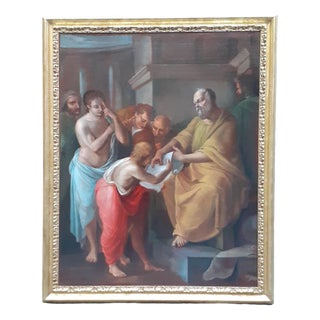 Figurative Scene, 1750s, Oil on Canvas, Framed For Sale