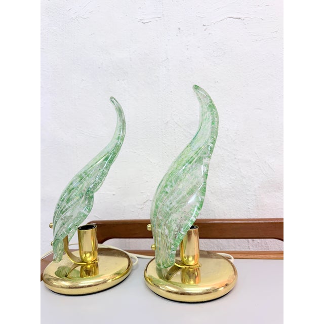 Vintage Table Lamps in Brass and Glass, 1970s, Set of 2 For Sale - Image 4 of 11