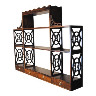 1970s Madison Square Mahogany Wall Shelf For Sale