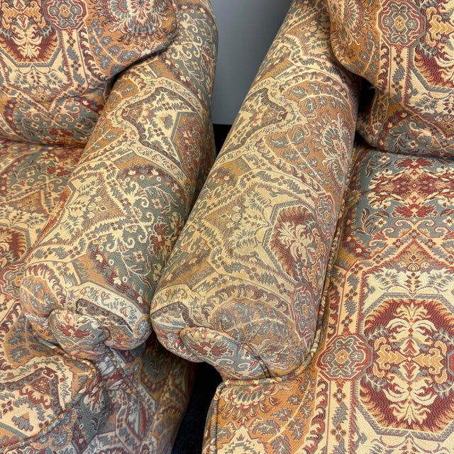 Vintage Jessica Charles Upholstered Swivel Chairs - A Pair For Sale - Image 11 of 12