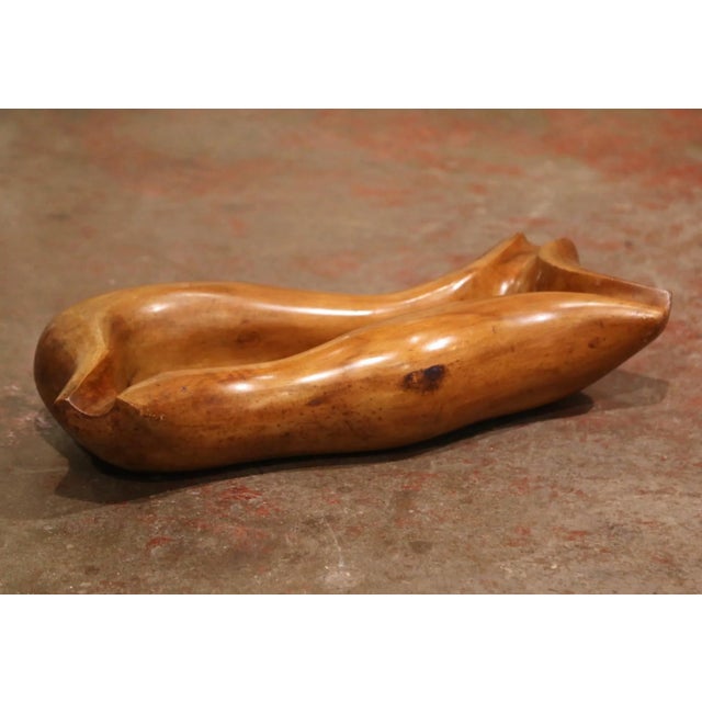 Decorate a dining table or a coffee table with this elegant hand carved center bowl. Crafted in France circa 1950, the...