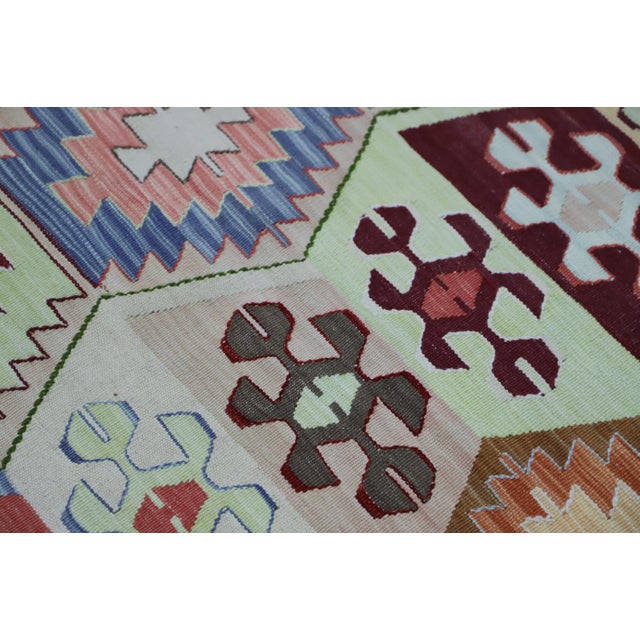 1990s 1990s Scandinavian Cream Hand Knotted Kilim For Sale - Image 5 of 9