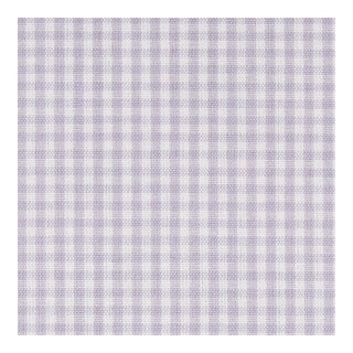 Schumacher Barnet Cotton Check Fabric in Lilac For Sale