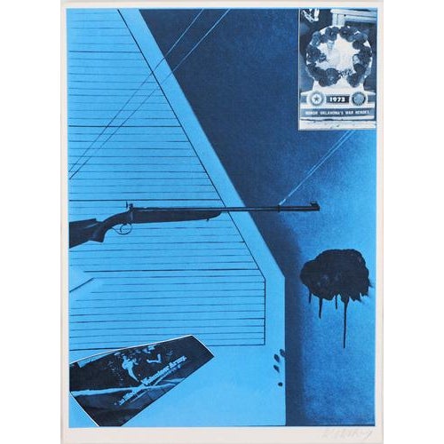 Jacques Monory, In Honor of Oklahoma’s War Heroes, 1976, Original Screenprint For Sale - Image 4 of 4