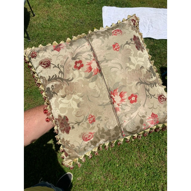 Vintage Floral Classical Pillows- Set of 5 For Sale - Image 9 of 13