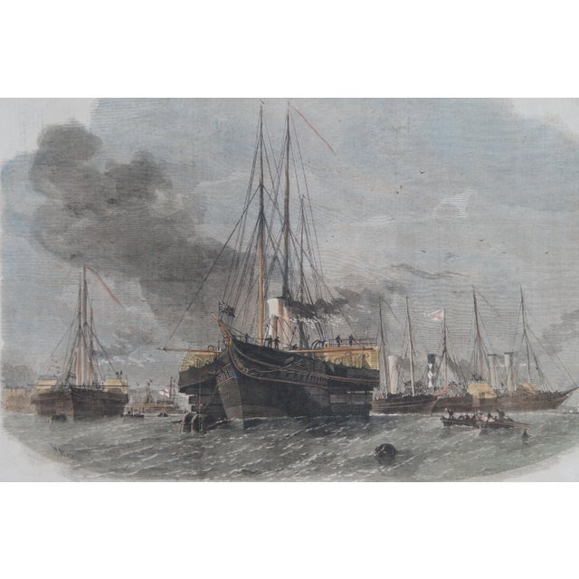 Set of 2 Smyth & Weedon Antique Nautical Maritime Galleon Ship Engravings 22" For Sale - Image 10 of 12