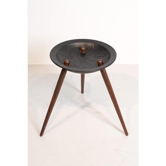 Ceramic Danish Side Table with Rosewood Legs For Sale - Image 7 of 7