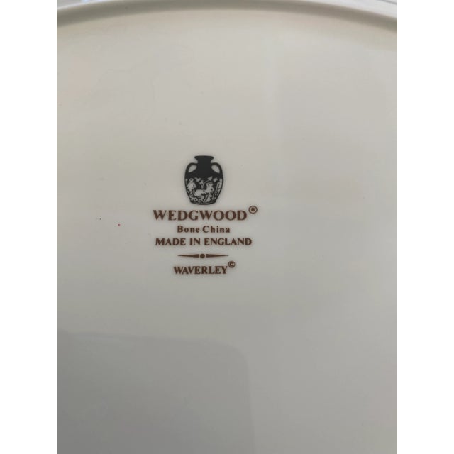 Late 20th Century Wedgwood Waverley Bone China 14 inch Oval Serving Platter. Excellent Mint Condition. Blue and red...
