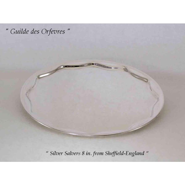 Traditional 1970’s Vintage/New Silverplate Scalloped Edge Salver Raw Edge For Sale - Image 3 of 8