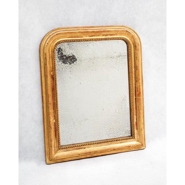 Glass Small 19th Century French Gilt Rouge Louis Philippe Mirrors, Set of 2 For Sale - Image 7 of 14