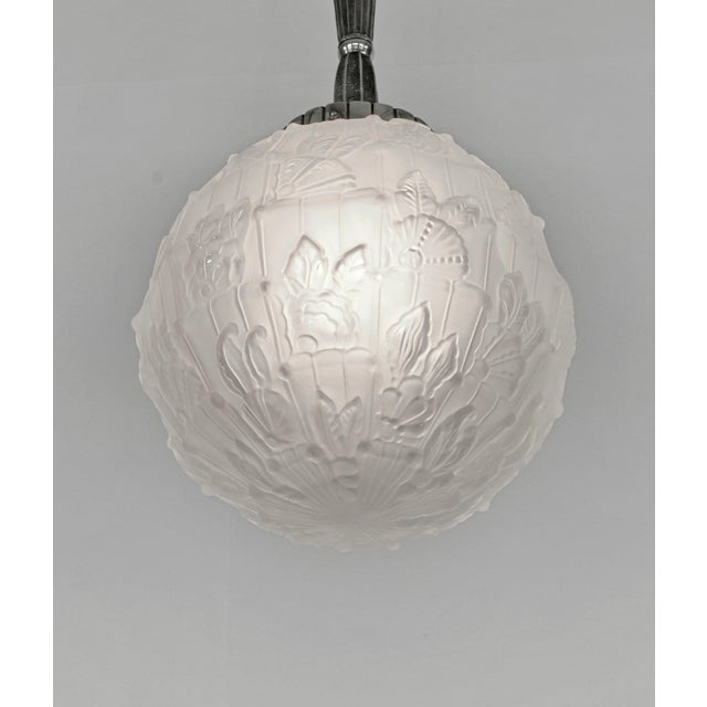 1920s French Art Deco Pendant Light by Cherrier Et Besnus 1930 France - 2 Available For Sale - Image 5 of 16