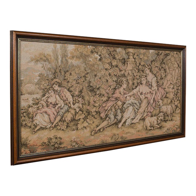 1920s Small Antique Continental Needlepoint Tapestry For Sale