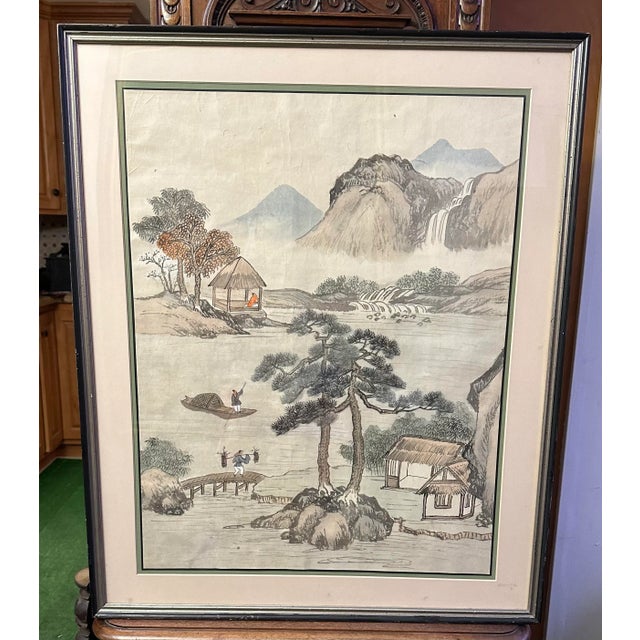 Paper Early 1900s Korean Landscape Painting For Sale - Image 7 of 8