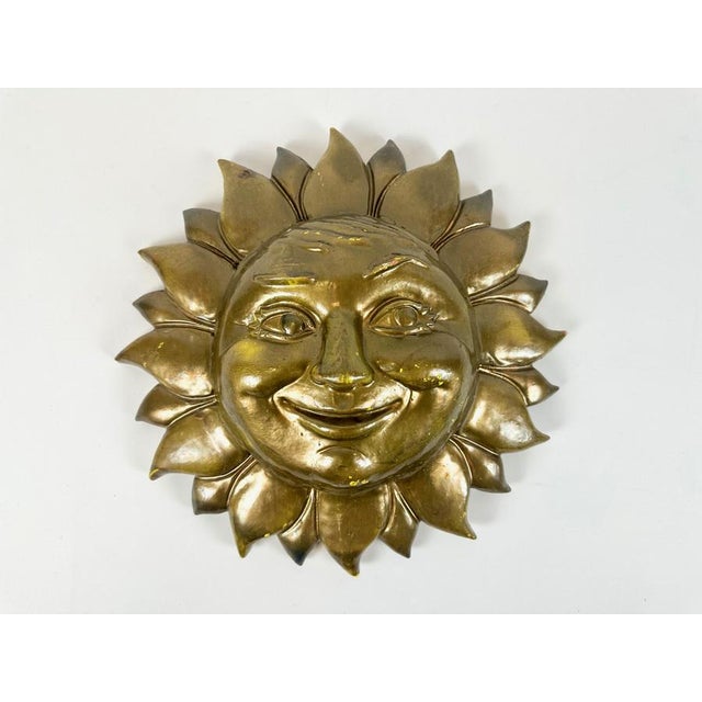 Vintage Concrete Wall Sun Face Sculpture, 1900s For Sale - Image 6 of 6