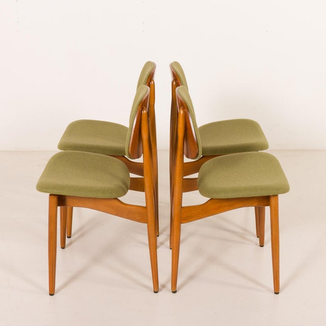 Mid-Century Modern Scandinavian Chairs in the style of Arne Hovmand Olsen, 1970s, Set of 4 For Sale - Image 6 of 18