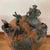 Antique Ashanti Figural Bronze Musicians Group Sculptures Deep Verdigris 6 Pieces For Sale - Image 9 of 12