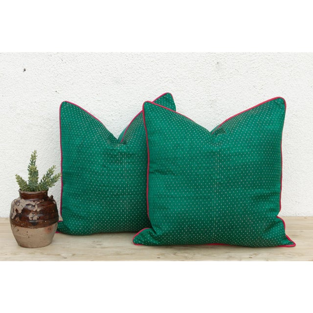 Woven in Gujarat, western India, from antique Mashru, the traditional silk-warp, cotton-weft cloth prized for its lustrous...