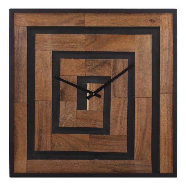 Helix Wooden Square Clock For Sale