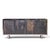 Pia Manu Brutalist Mid Century Steel, Chrome and Glass Credenza This credenza measures: 79.5 wide x 19 deep x 36 inches...