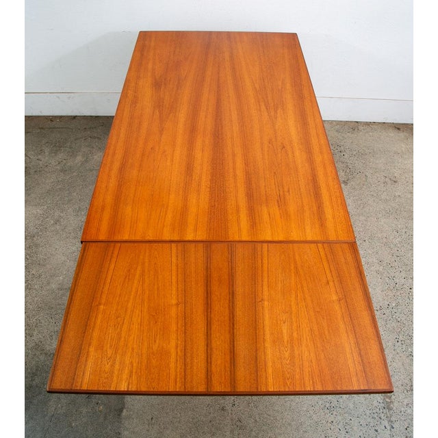 Mid Century Danish Modern Dining Table Denmark Teak Wood Extension Draw Leaf Nm For Sale - Image 11 of 12