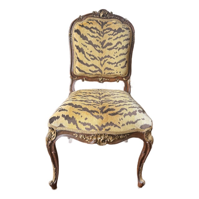 1950s Louis XV Chair in Scalamandre Tigre Upholstery For Sale