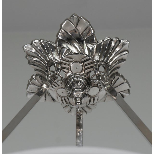 French Art Deco Pendant in Opalescent Glass by Charles Ranc - 1930 France For Sale - Image 9 of 10