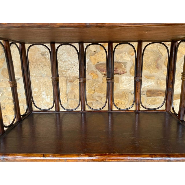 Vintage Bamboo and Rattan Bookcase, 1960s For Sale - Image 16 of 18