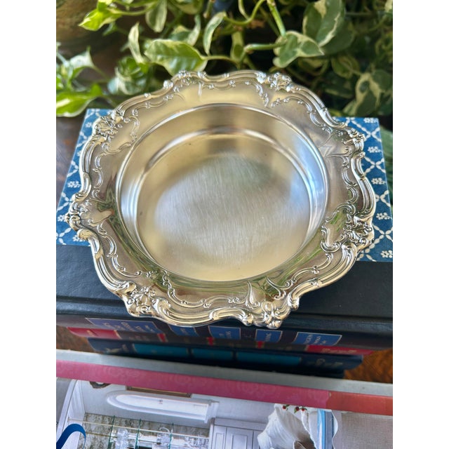 Gorham Silver Co. Vintage Gorham “Chantilly” Silver Plate Wine Coaster With Cork Liner For Sale - Image 4 of 8