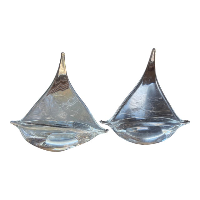 Clear Glass Art Sailboats For Sale
