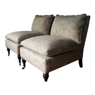 Contemporary Mitchell Gold Slipper Chairs - a Pair For Sale