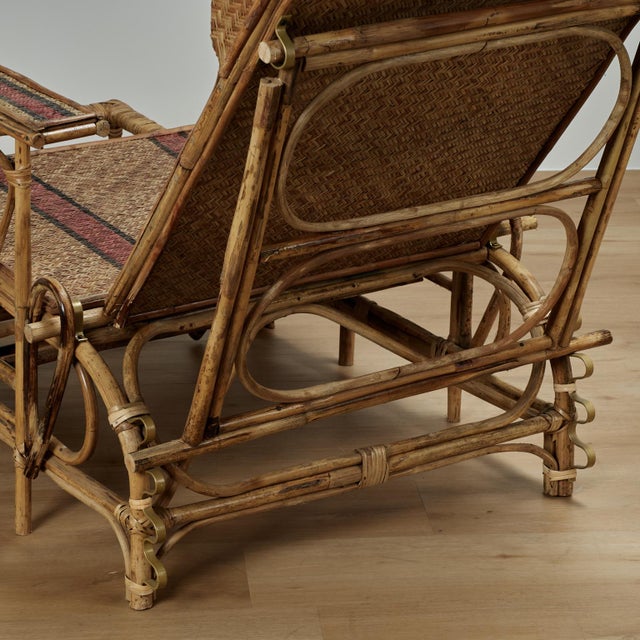 Pair of Vintage Bamboo Chaise Lounge Chairs For Sale - Image 13 of 18