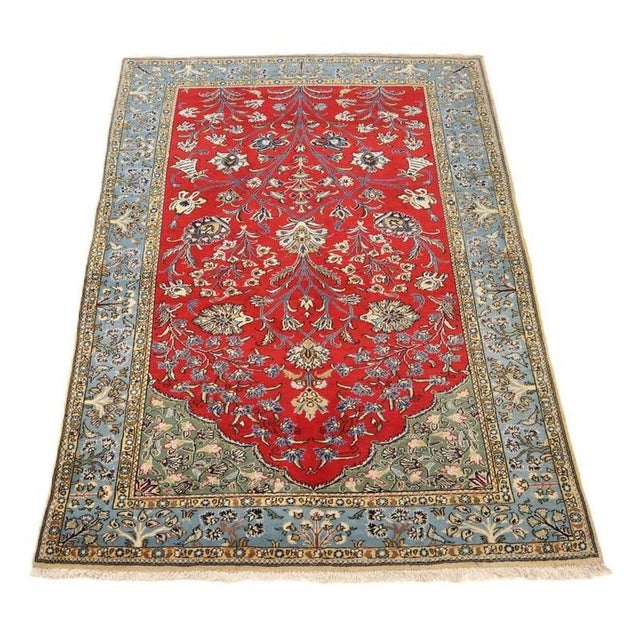 Hand-knotted Qom Oriental rug | Knot density: approx. 340.000/m² | Material: Wool & cotton | Size: 210 x 134 cm |...