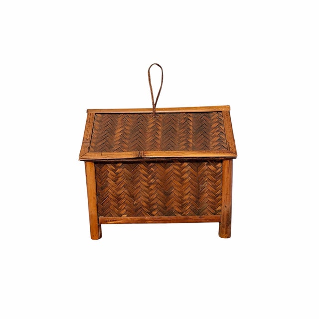 Late 20th Century Vintage Bamboo and Rattan Birdhouse For Sale - Image 5 of 5