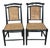 Pair Black Bamboo & Cane Colonial Noir Side / Dining Chairs For Sale