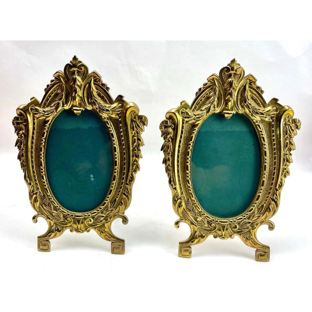 Metal Picture Frames in Polished Brass, France, 1900s, Set of 2 For Sale - Image 7 of 13