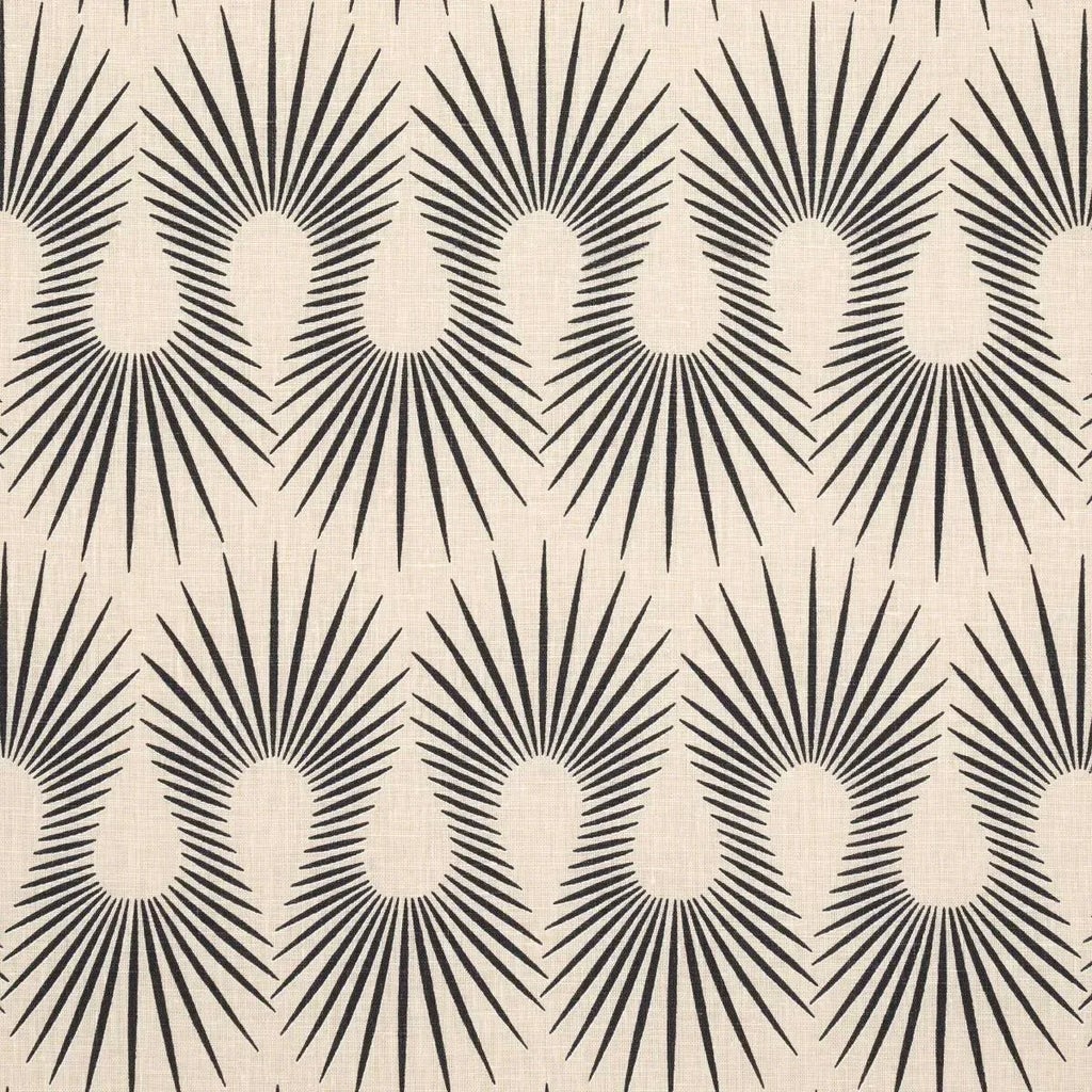 Schumacher x Neisha Crosland Hedgehog Fabric in Putty Black | Chairish