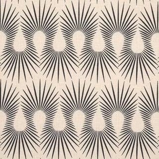 Schumacher x Neisha Crosland Hedgehog Fabric in Putty Black For Sale