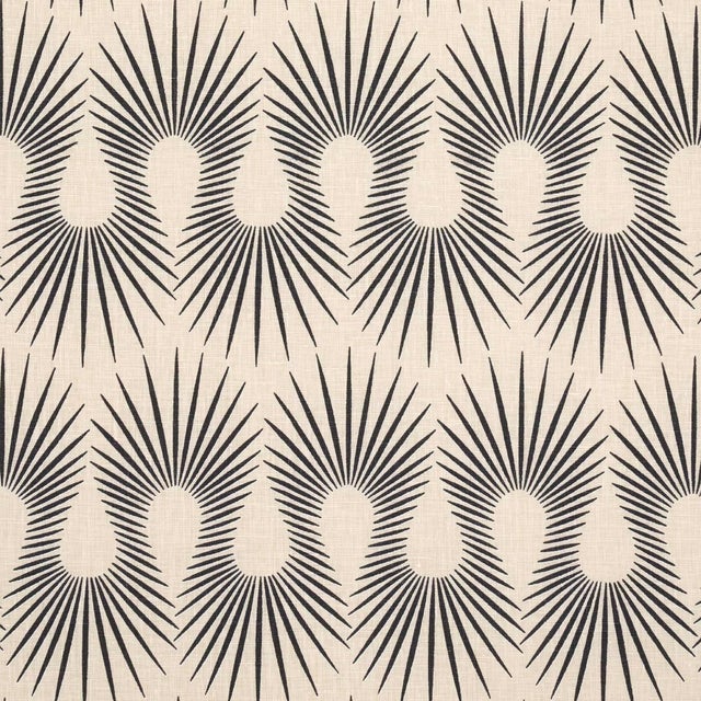 Schumacher x Neisha Crosland Hedgehog Fabric in Putty Black For Sale