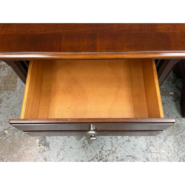 Dark Cherry Two Drawer Nightstands, Pair For Sale - Image 9 of 12